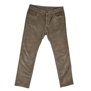 Faherty Corduroy Pants Mens 34X30 Brown Gray Slim Tapered 5-Pocket Chino